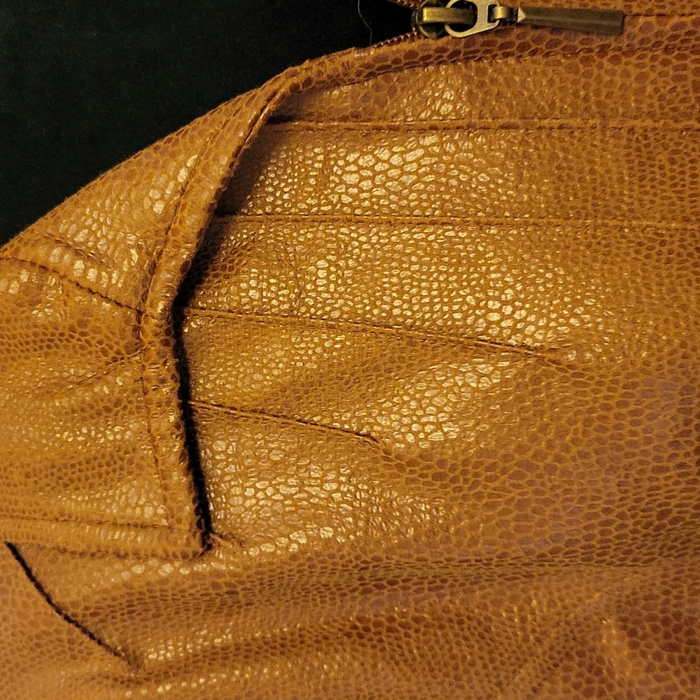 KIM ROGERS Caramel snakeskin textured print fully lined zip front jacket 16 New… - Picture 2 of 9